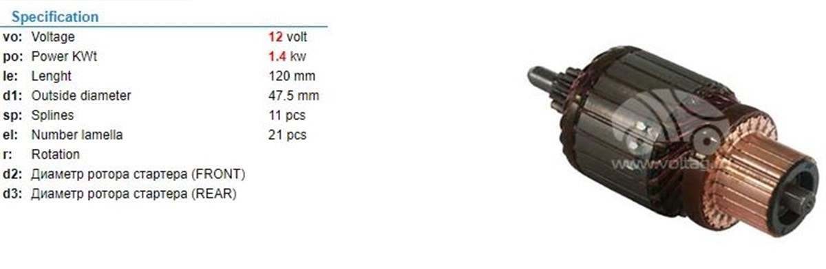 Marş Kollektörü 12v Primera Palio-47.5x120x11 | Ith Im2003