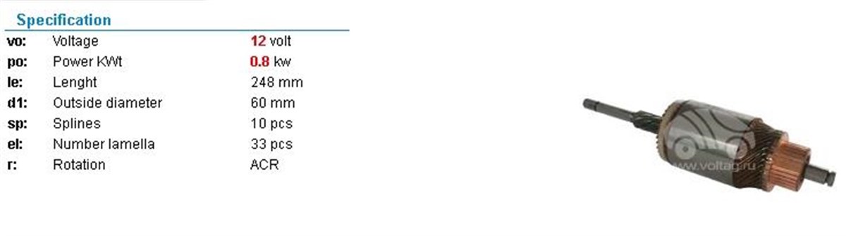 Marş Kollektörü 12v Vw Kaplumbağa-60x248.5 | Ith Im149