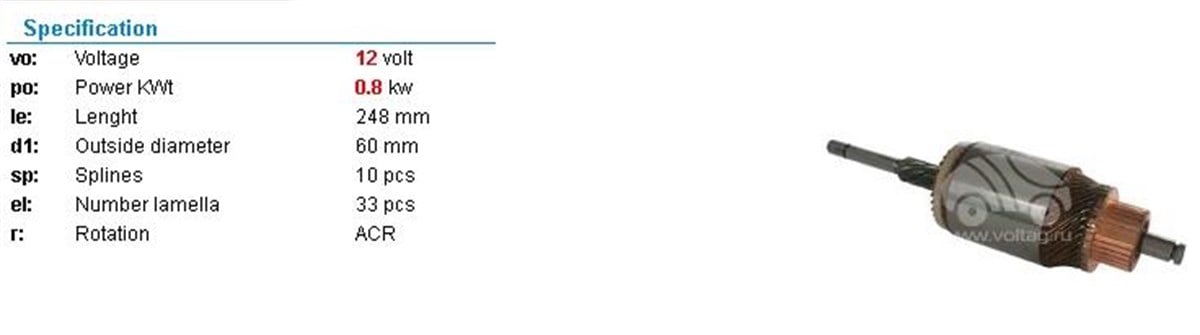 Marş Kollektörü 12v Vw Kaplumbağa-60x248.5 | Ith Im149