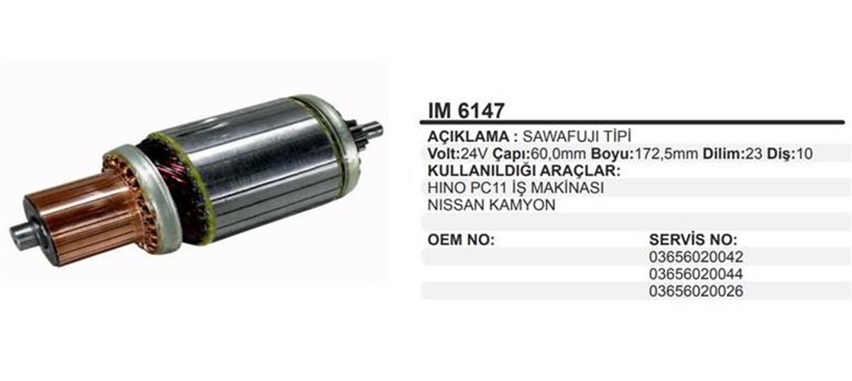 Marş Kollektörü 24v 10diş Hino Pc11 İş Makinası Nissan | Remark Im6147