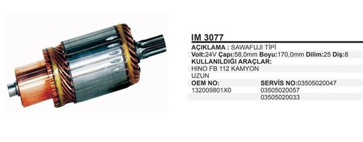 Marş Kollektörü 24v 8diş Hino Sawafuji Fb112 3.5 Ton Kamyon | Remark Im3077