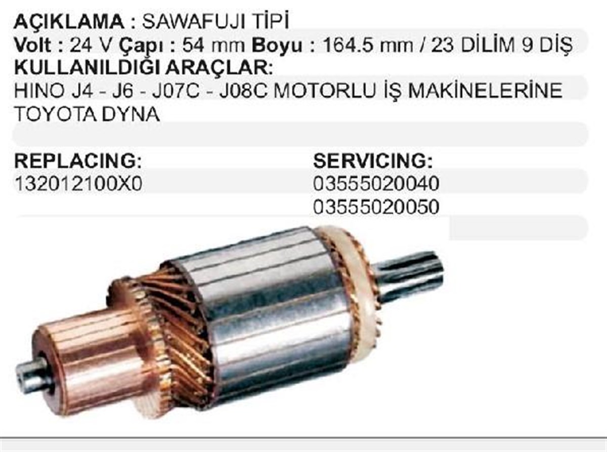 Marş Kollektörü 24v 9diş Sawafuji Hino J4-j6-j07c J4-j6-j07c İş Makinası | Ith Im3134