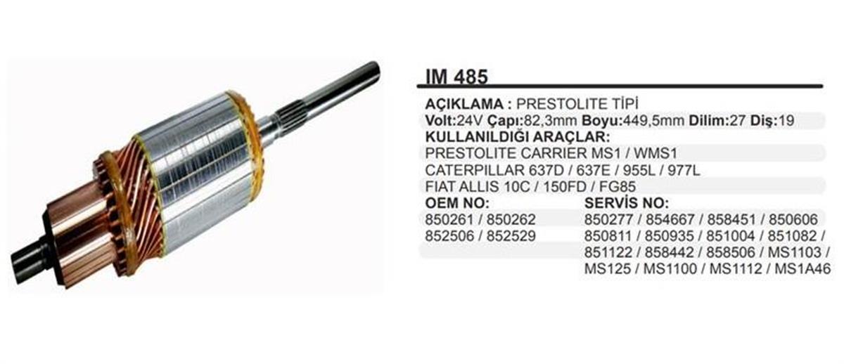 Marş Kollektörü 24v Prestolite Carrier 7.5kw | Remark Im485