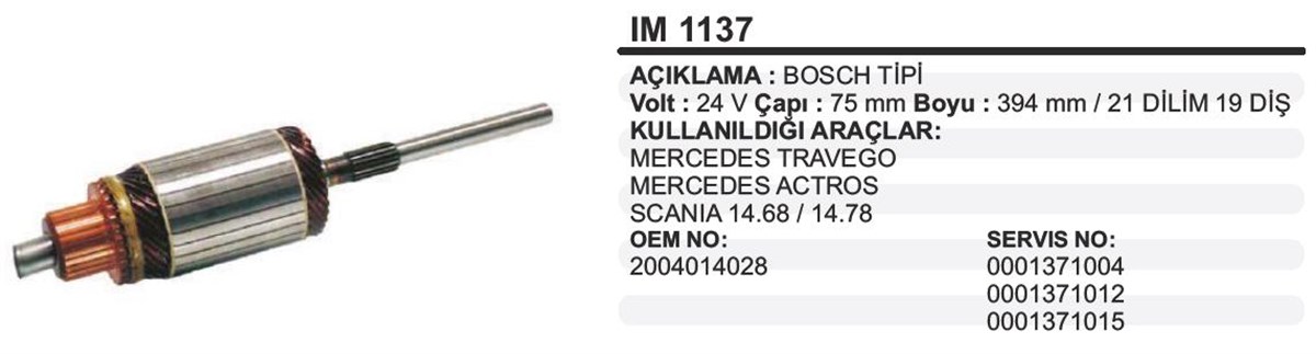 Marş Kollektörü 24v Scanıa Mercedes Travego Actros | Ith Im1137