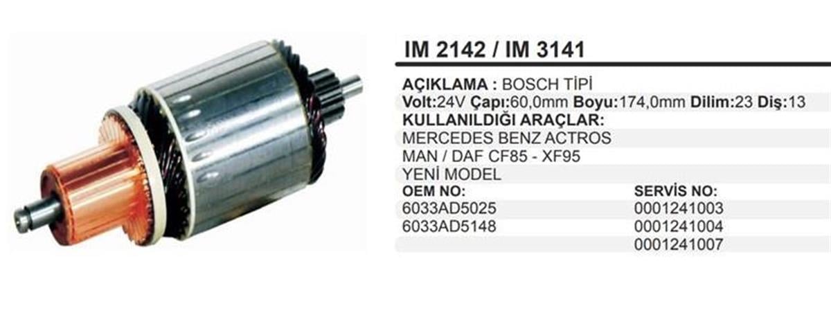 Marş Kollektörü 24v Scanıa Mercedes Actros Ym 60x174x13.2142 | Martek Im2142