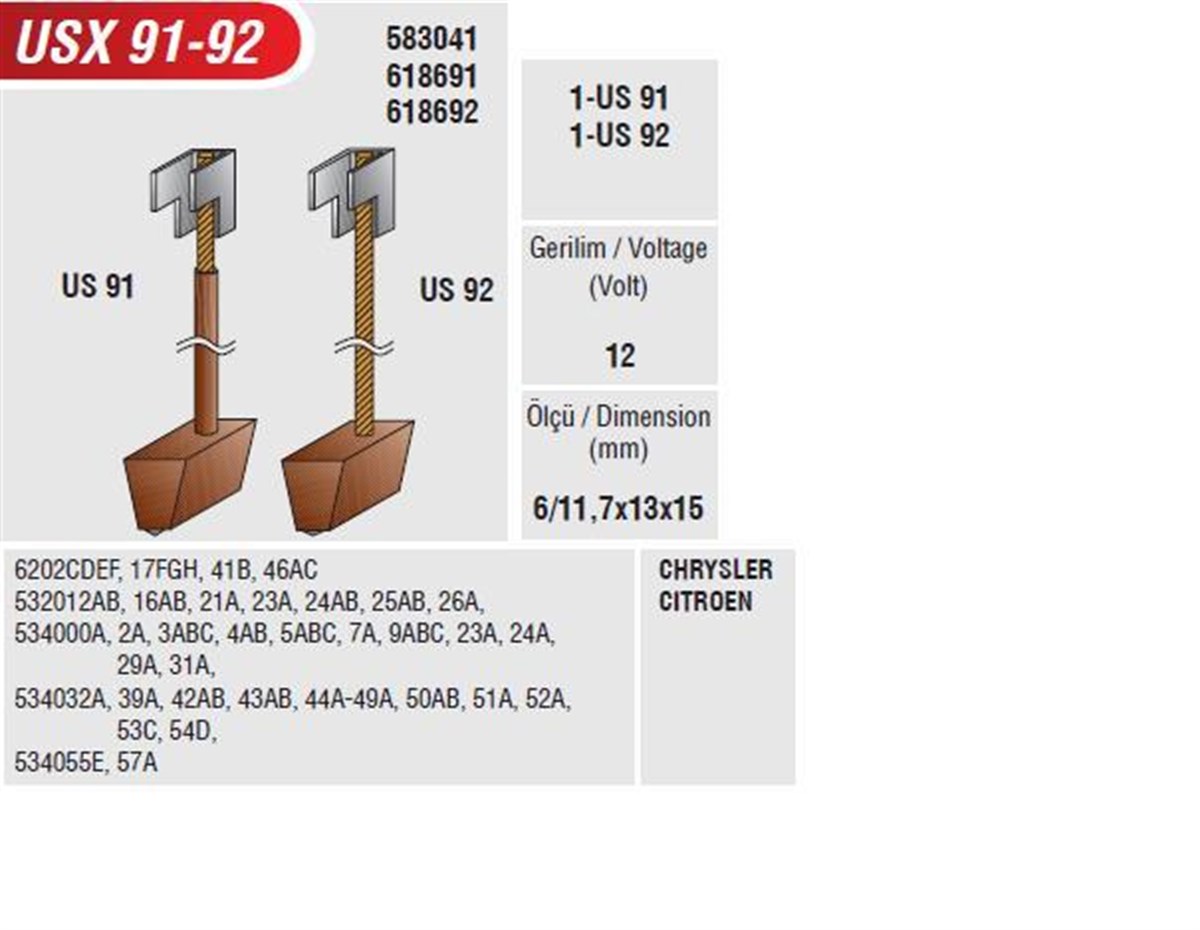 Marş Kömürü  Usx-91-92 Renault 9 | Mega Usx91/92