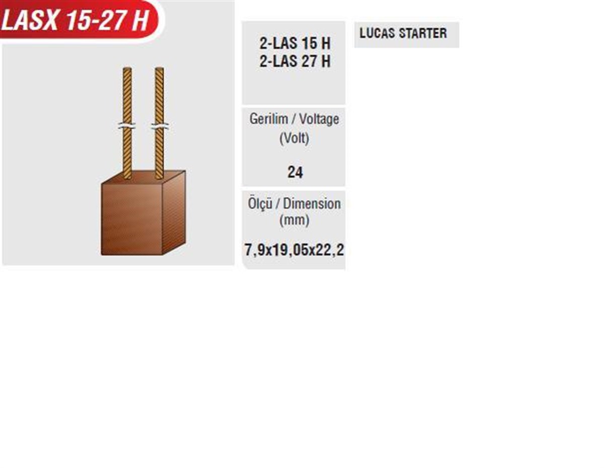 Marş Kömürü Mega Lasx 15/27 12v | Mega Lasx15/27h