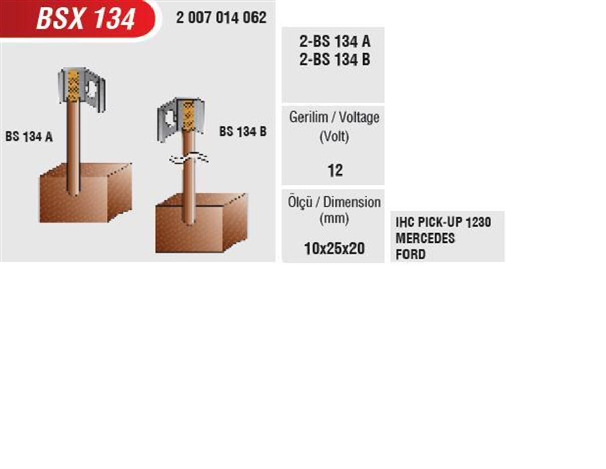Marş Kömürü 12v Bosch Tip Mercedes | Mega Bsx134