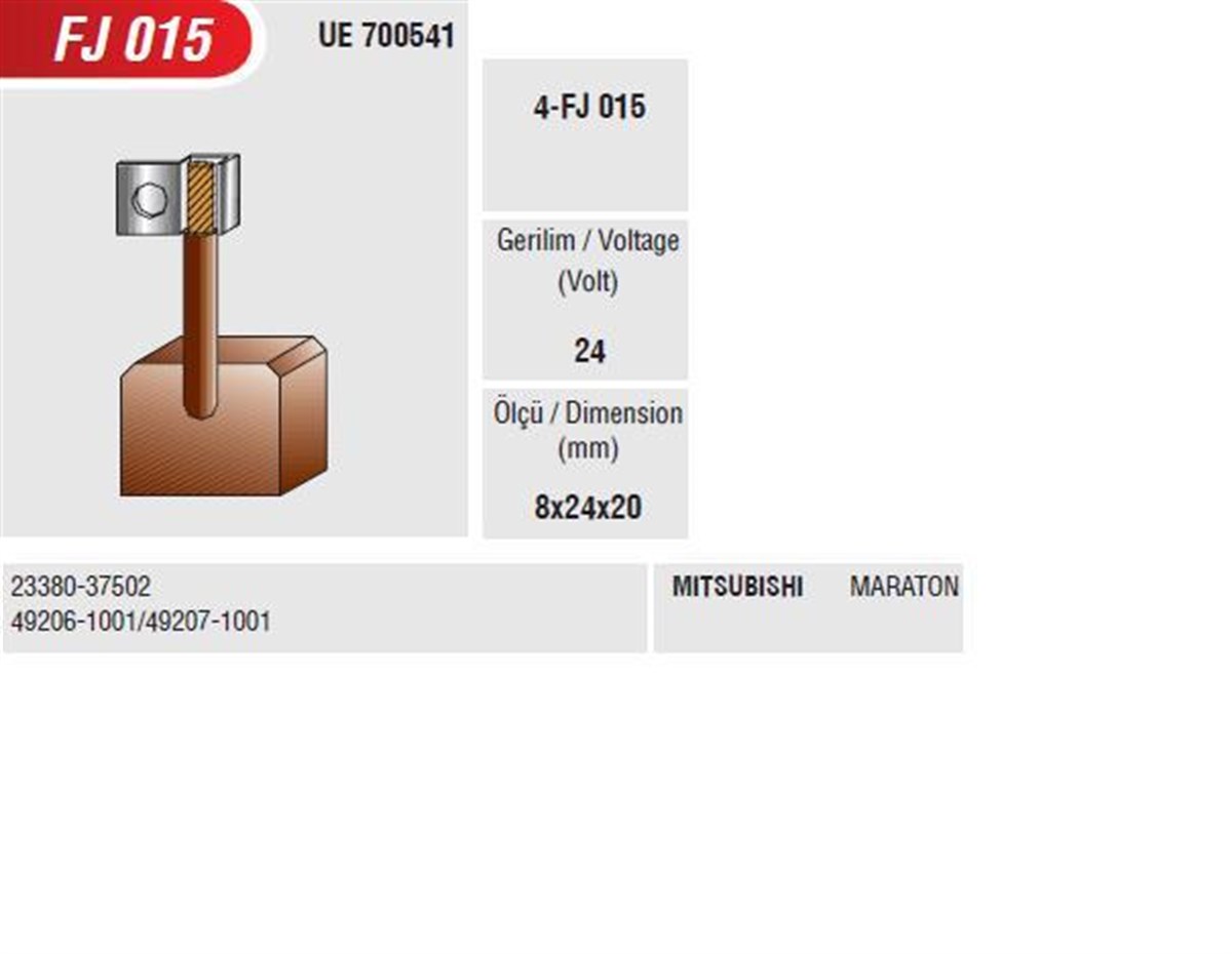 Marş Kömürü 24v Mıtsubıshı Maraton Kamyon Vinç | Mega Fj015