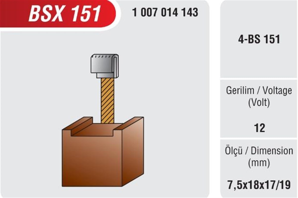 Marş Kömürü Bsx 151 Ducato 7,5*18*17 | Mega Bsx151