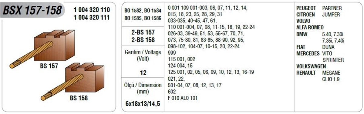 Marş Kömürü Bsx-157/158 Mega | Mega Bsx157-158