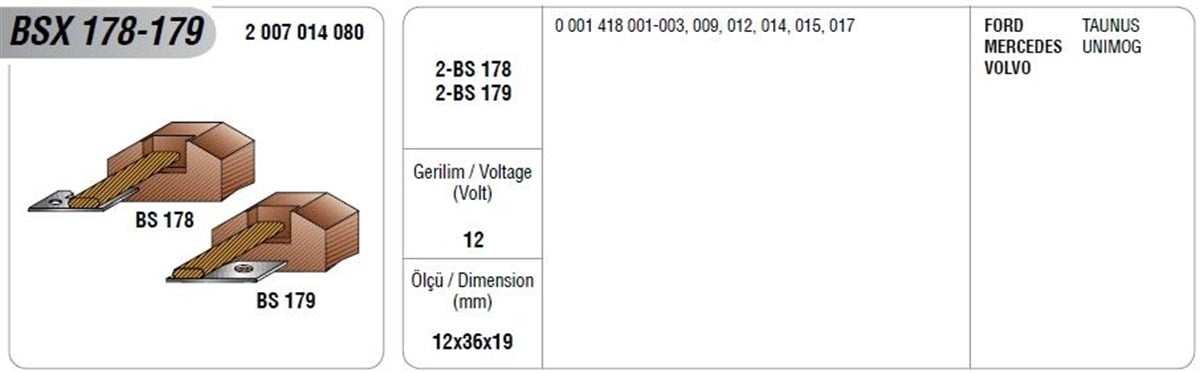 Marş Kömürü Bsx-178-179 | Mega Bsx178/179