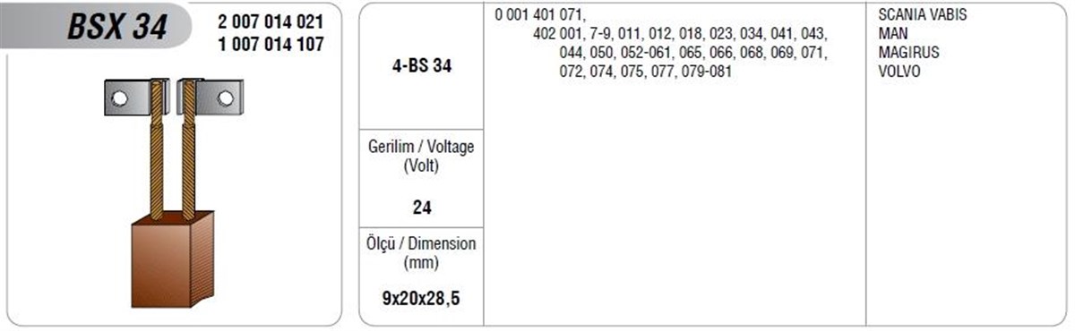 Marş Kömürü Bsx-34 Mega | Mega Bsx34
