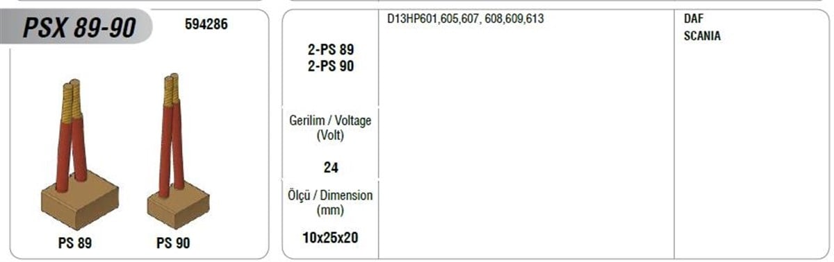Marş Kömürü Daf Scanıa Ym- | Mega Psx89/90