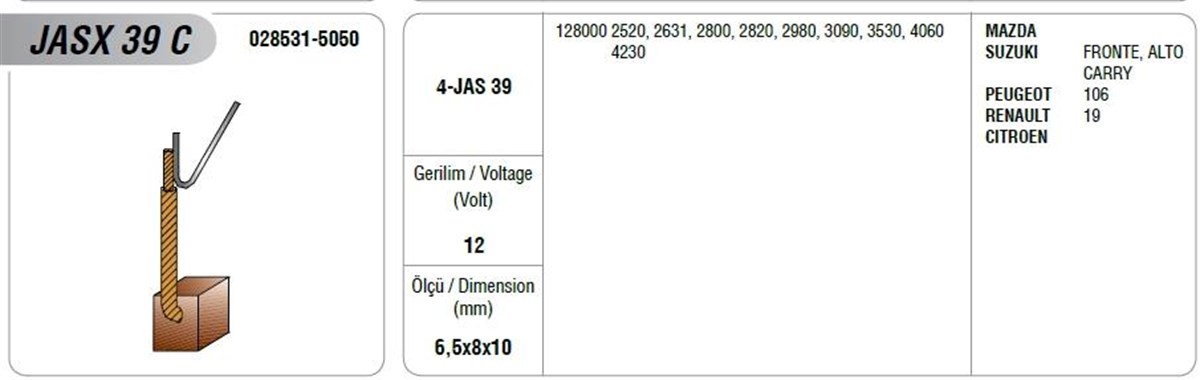 Marş Kömürü Jasx-39c Japon | Mega Jasx39c