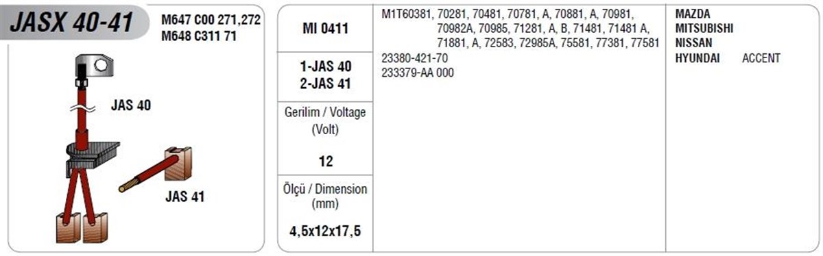 Marş Kömürü Jasx 40-41 Mea | Mega Jasx40/41