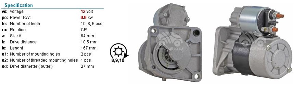 Marş Motoru 12v 10diş Doblo Palio 1,2 Str3262 | Opar 51890631