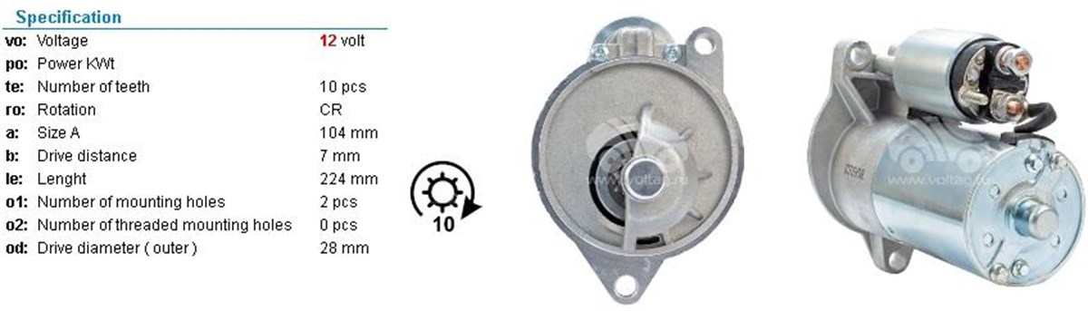 Marş Motoru 12v 10diş Ford American Motograft Ford Motorlu Tekne F2tu. | Mea Str110dın015