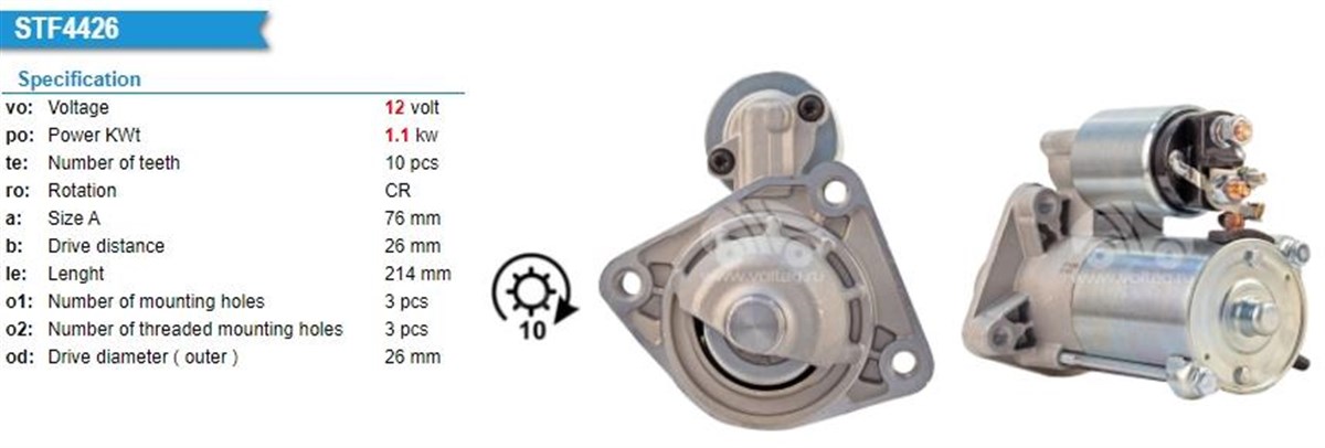 Marş Motoru 12v 10diş Ford Focus Fiesta Cmax | Marellı 359001400730