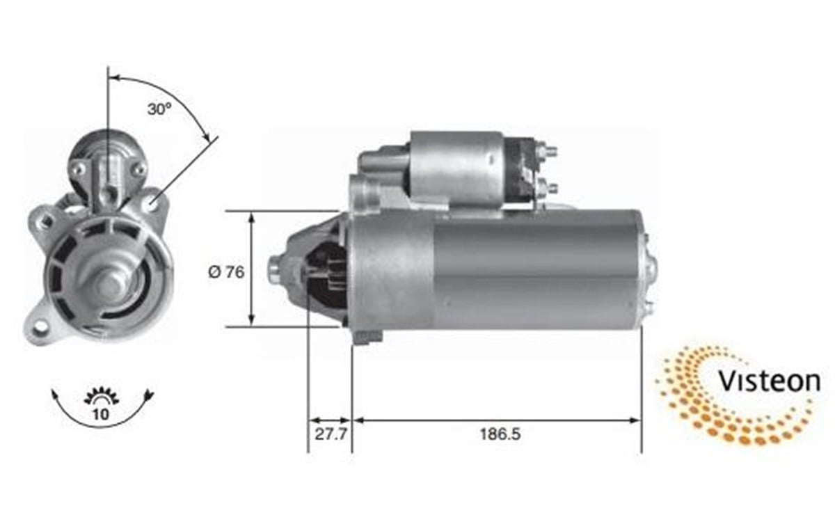 Marş Motoru 12v 10diş Ford Focus Fiesta 20-100-01008 | Vısteon 2010001008