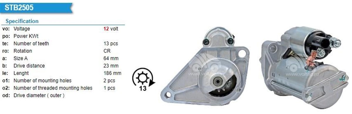 Marş Motoru 12v 13diş (revizyon) Fıat 500x Egea 1.0 1.3 Jeep Renegade Suv 1.0 1.3 T Gdı | Orjrev 0001170417