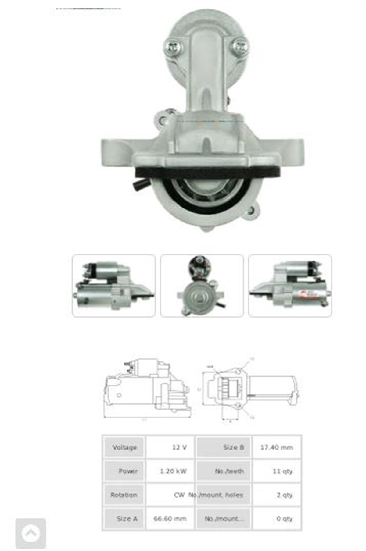 Marş Motoru 12v 11diş Galax Mondeo Smax Mazda Tribute 2.3 4x4 | Vısteon 2010001043
