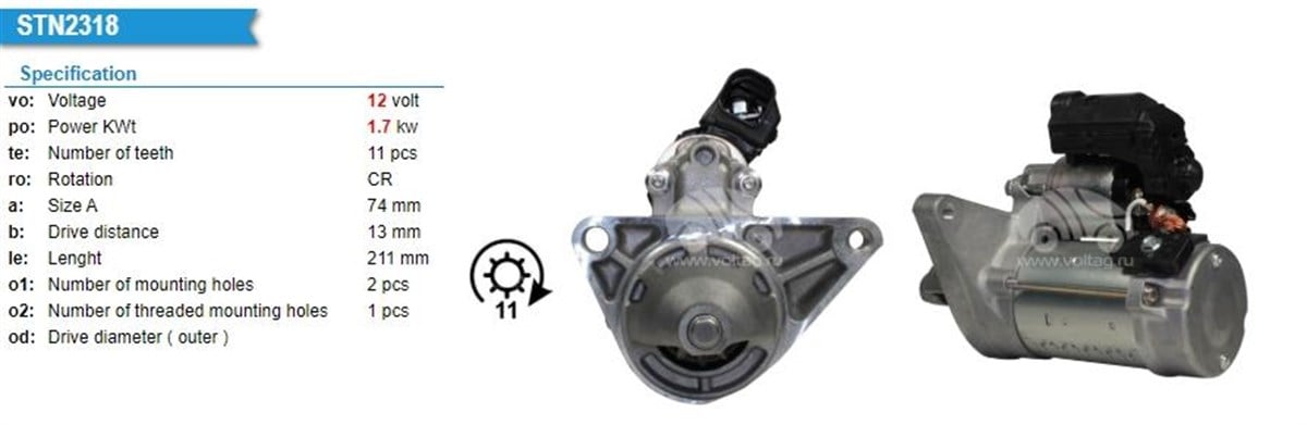 Marş Motoru 12v 11diş Toyota Auris Yaris 1,7 Kw Toyota Aurıs Yarıs Corolla 1,4 4d 2013-2018 Dsn1238 4280009070 | Denso Dsn1238