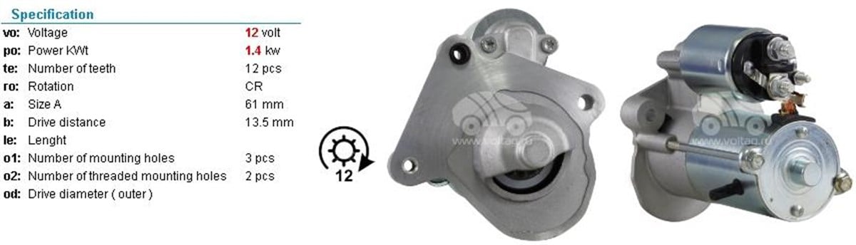 Marş Motoru 12v 12diş 10diş Visteon-fiesta 12diş 2010001021 | Vısteon 2010001021
