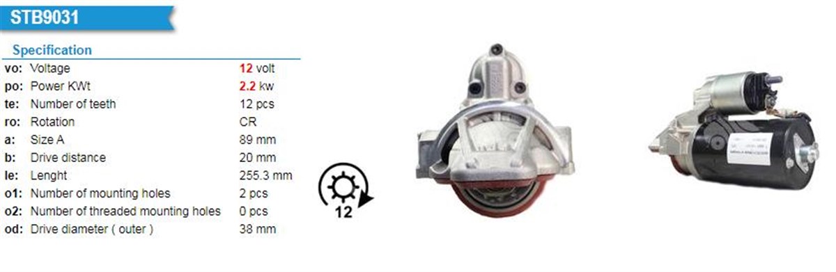 Marş Motoru 12v 12diş Ford Transit Start Stoplu Dişli Altta 6 Kömürlü | Bosch 0001139031