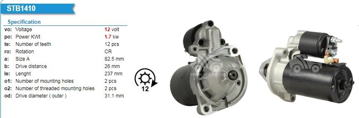 Marş Motoru 12v 12diş Mercedes Sprinter 313 Cdı | Bosch 0001115047