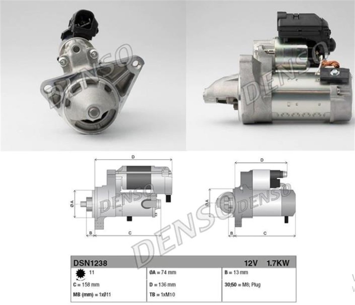 Marş Motoru 12v 1,6 Kw 9diş (cw) Toyota Aurıs -corolla Urban Cruıser Yarıs 1.4 D-4d | Denso Dsn945