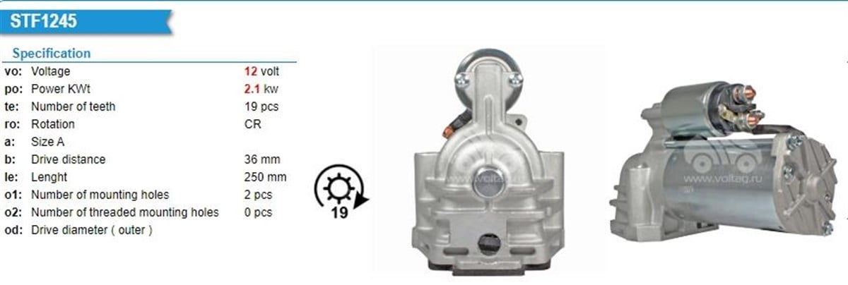 Marş Motoru 12v 19diş 1.8kw Ford Transit V184 Ym | Unıp Str2232