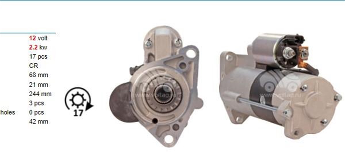 Marş Motoru 12v 17diş 2.2kw Opel Astra K Chevrolet Cruze M8t72172 M08t72172 M008t72172 12668168 | Mıtsubıshı 12668168