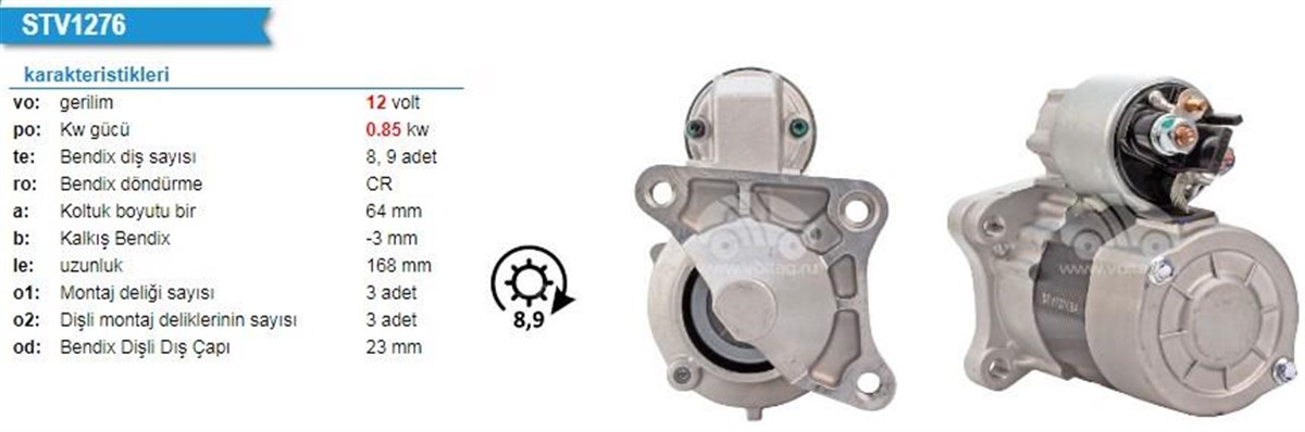 Marş Motoru 12v 8diş Renault Megan Clio Str3200 Str3210 | Marellı 359001400180