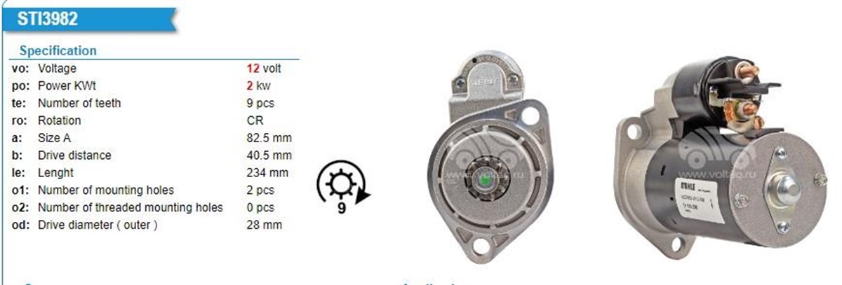 Marş Motoru 12v 9diş 2 Kw Iskra Tıp Atlas / Bomang / Hatz Is1150 | Ith Str2663