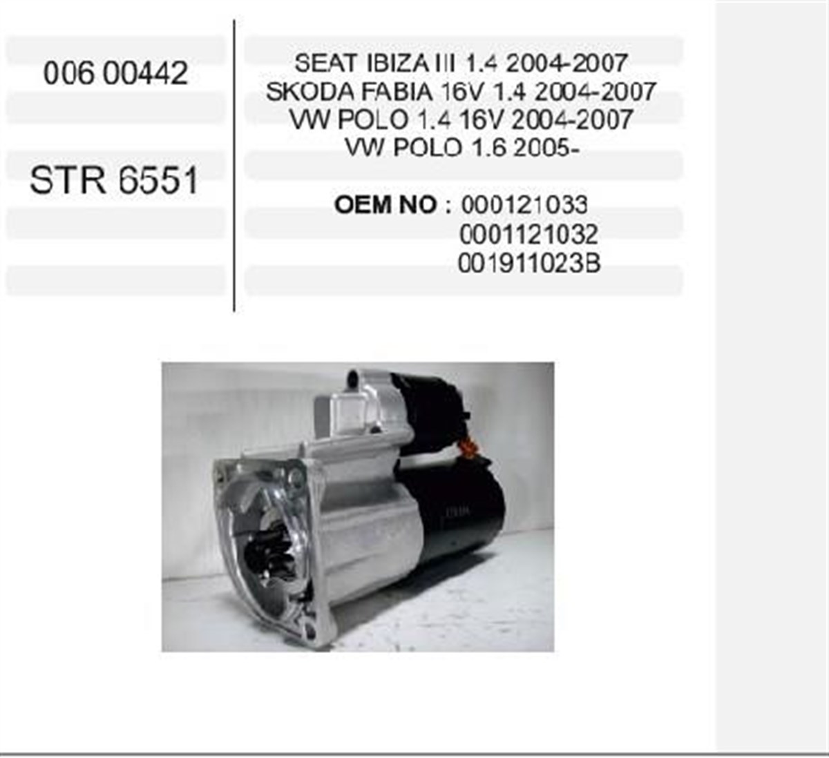 Marş Motoru 12v 9diş Bosch Tip Vw Polo/fabıa/ıbıza | Cargo 115542