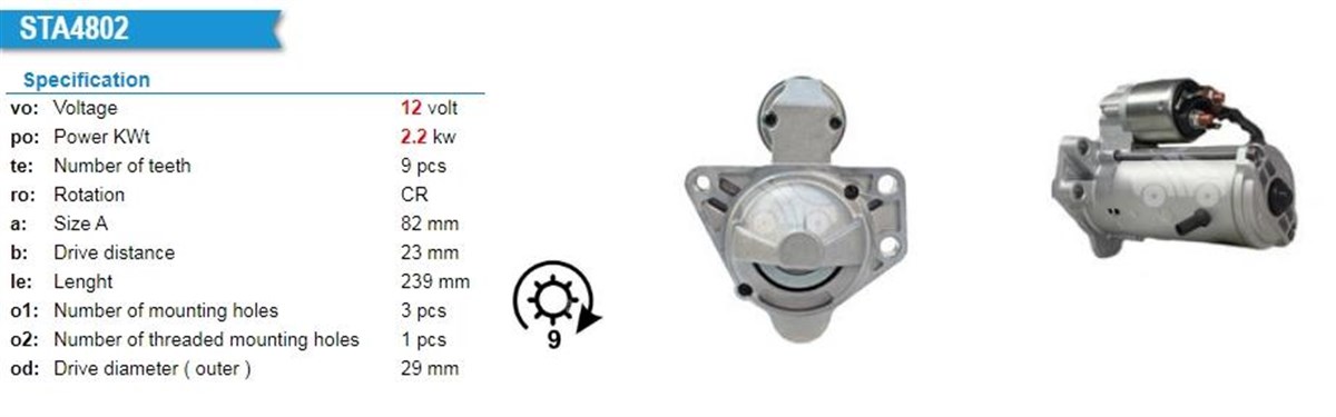 Marş Motoru 12v 9diş Chevrolet Captıva 2.0 2.2 Captiva | Orj Oem25183761