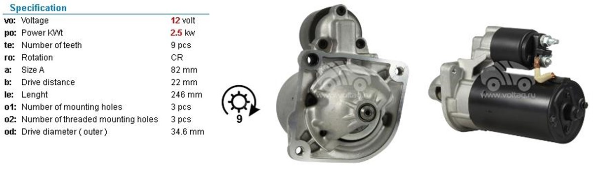 Marş Motoru 12v 9diş Ducato Cıtroen (bosch) | Opar 1349920080