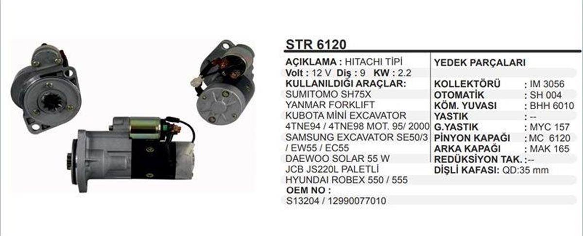 Marş Motoru 12v 9diş Komatsu Forklift Samsung Se5d-3 Yanmar Str6140 Jeneratör | Schenna Str6120