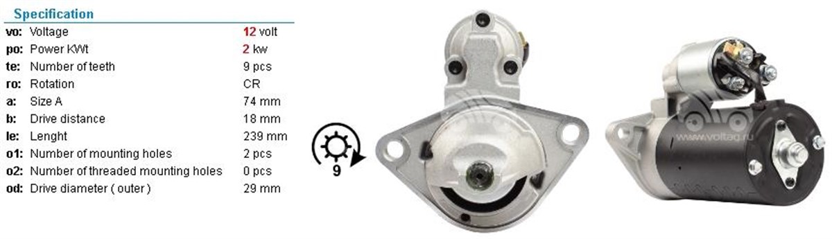 Marş Motoru 12V 9Diş Perkins Iskra Forklift Excavat Bobcat Jcb 8052 Midi Excavatör Yale Çukurova Forklift 2001 Perkins | Iskra 11131267