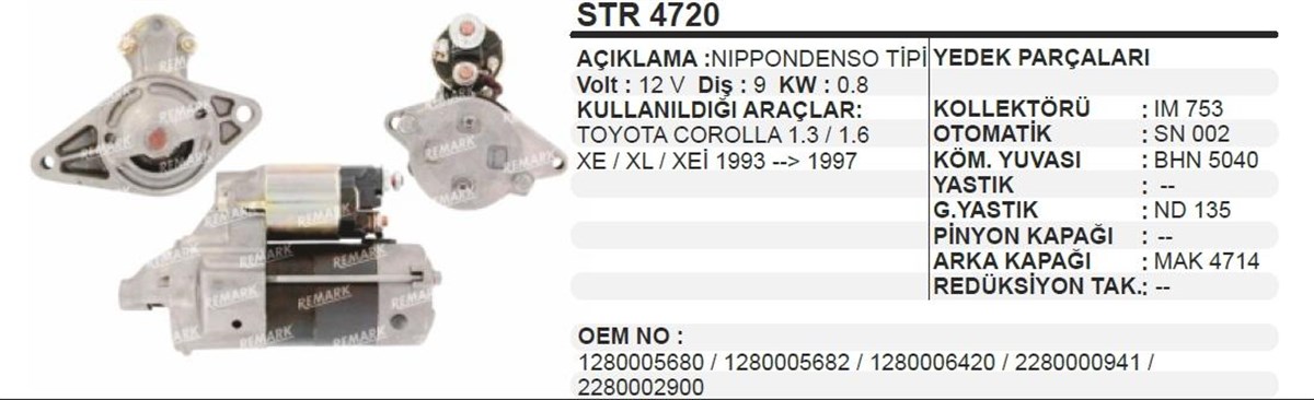 Marş Motoru 12v 9diş Toyota Corolla Daıhatsu | Bypart Umm3115