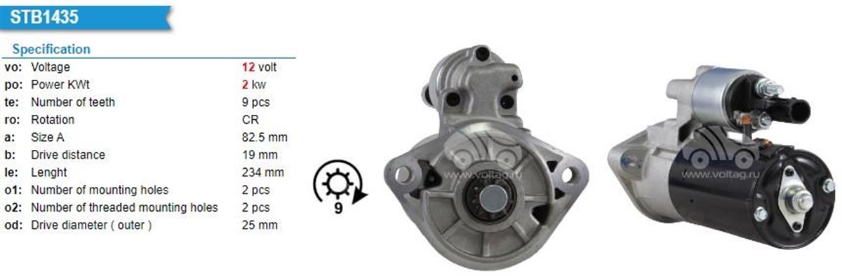 Marş Motoru 12v 9diş Vw Crafter 06-16 2.0 Kw Bjj Bjk Bjl Bjm A6461510101 | Bosch 0001125055