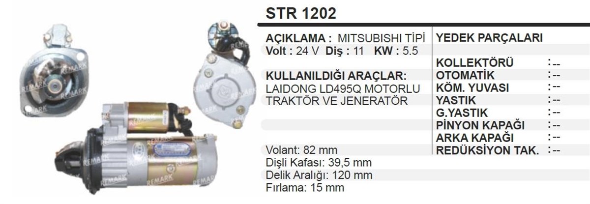 Marş Motoru 24v 11diş Trk Laıdong Jenaratör Str1202 | Wınwın Str1202