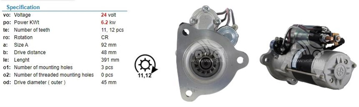 Marş Motoru 24v 12diş Mercedes Actros3 Actros2 Axor2 1840 Euro4 Euro5 Mercedes Axor,actros,connecto 09- M9t20171 0001330050 | Bosch 0001241128