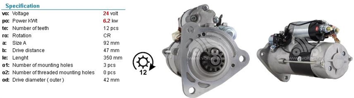 Marş Motoru 24v 12diş Merc.axor Actros 39mt 19081009daha Uygun | Delcoremy 8200519