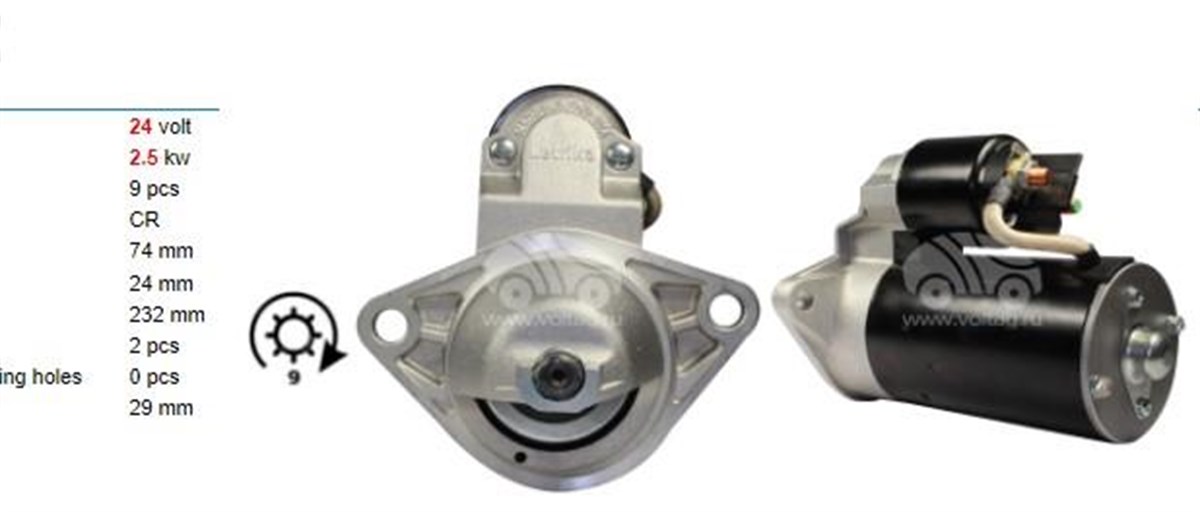 Marş Motoru 24v 9diş Caterpillar 50hp Perkins Jeneratör Is1100 11131265 | Mahle Ms241