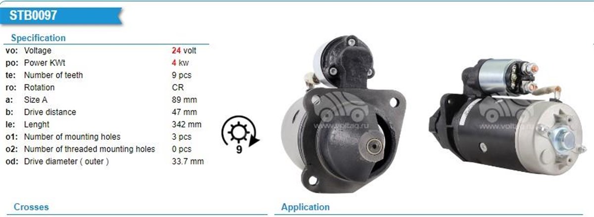 Marş Motoru 24v 9diş Scania 124 Volvo Steyr 124/164 80-02 Kamyon Scanıa | Wutse Str17320