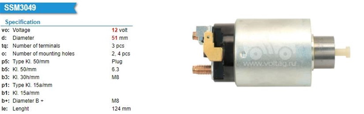 Marş Otomatıgı 12v Mıtsubıshı L300 Yenı Model / Hyundaı Accent / Mazda 323 (tek Fıslı Dık 4 Delık) (zm-5698) | Ith Mosmı5698