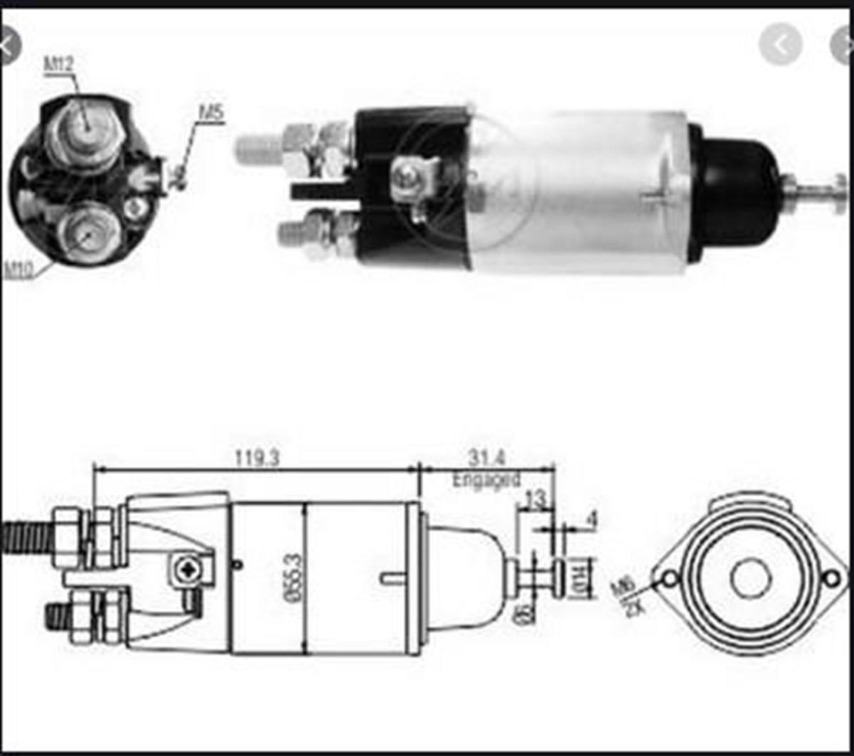 Marş Otomatiği 24v 10mm-12mm 2kulak Merc.axor Atego 10mm-12mm Civatalı Mercedes Axor Atego Kulaklı Kalın Cıvata 19mm Civatal | Ith Mosm030