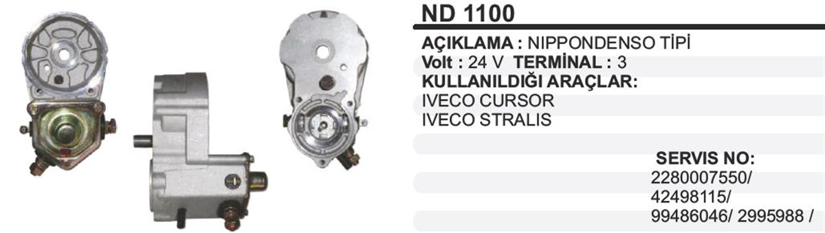 Marş Otomatiği 24v İveco Stralis Cursor Densotip Nd1100 | Remark Nd1100